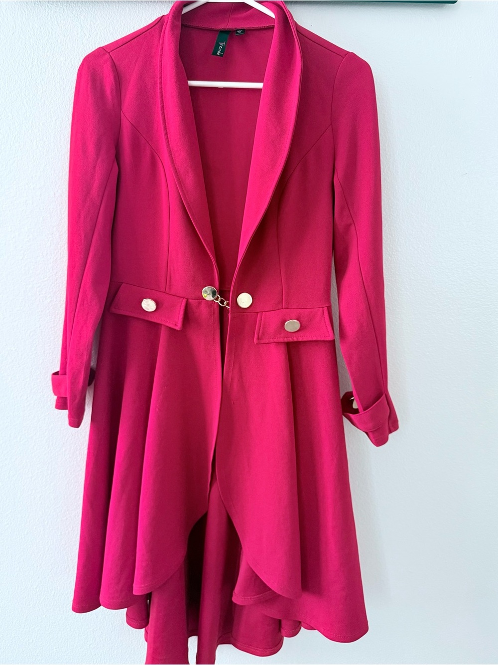 Trendy boutique Hot Pink Tailored Fit-and-Flare Blazer Dress